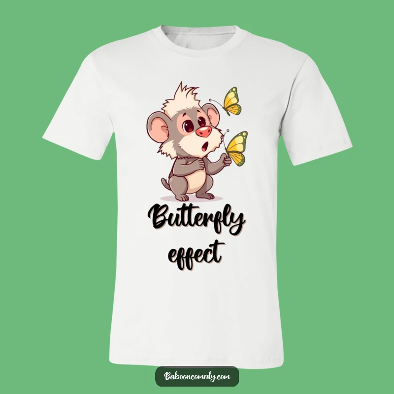 Funny Baboon Butterfly Shock T-Shirt: A Whimsical Humorous Gift