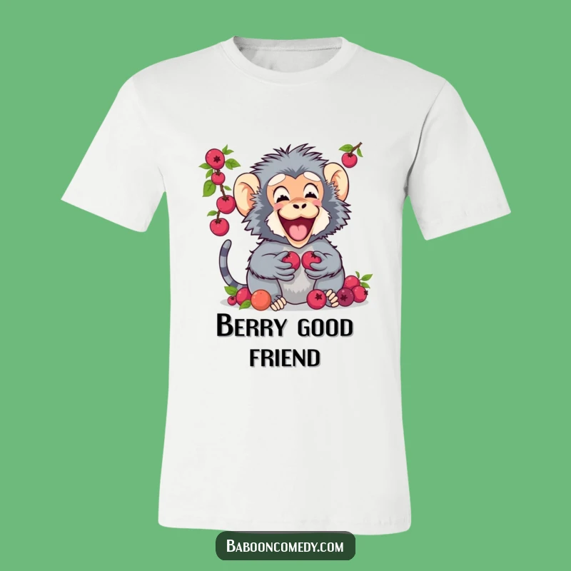 Funny Baboon Berry Buddies T-Shirt: The Ultimate Humorous Gift for Animal Lovers
