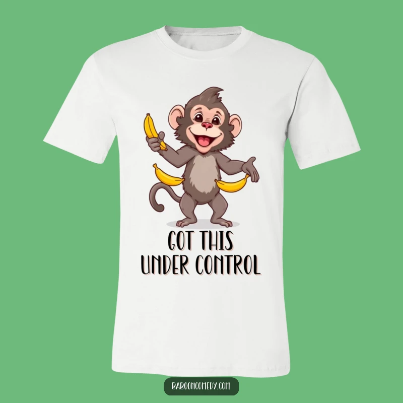 Funny Baboon Juggling Bananas T-Shirt: Skilled Primate Comedy Tee