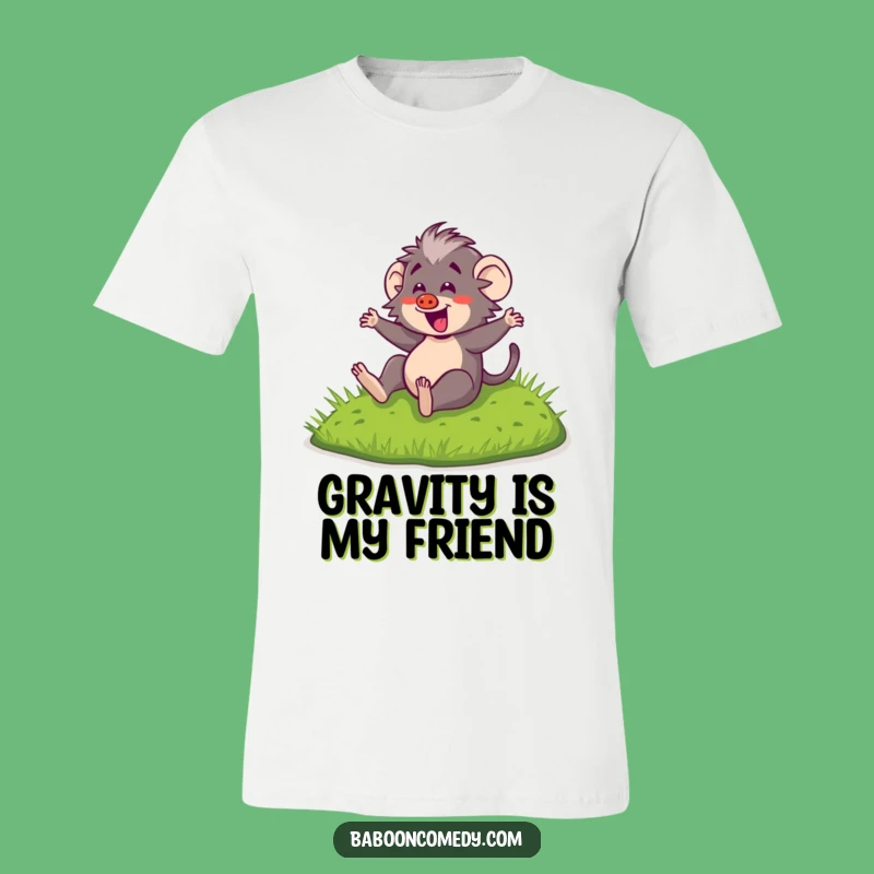 Funny Kawaii Baboon Sliding T-Shirt - Joyful Cute Animal Tee, Great Gift