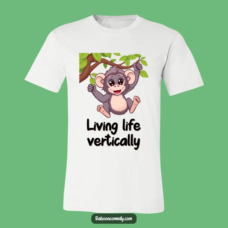 Funny Baboon Vine Swing T-Shirt: Wide Eyed Fun, Jungle Vibes, Perfect Funny Gift