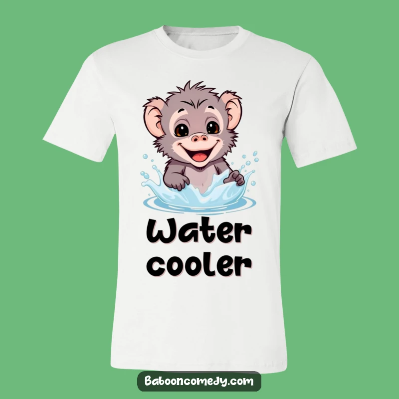Funny Kawaii Baboon Splash T-Shirt - Happy Primate Fun Tee