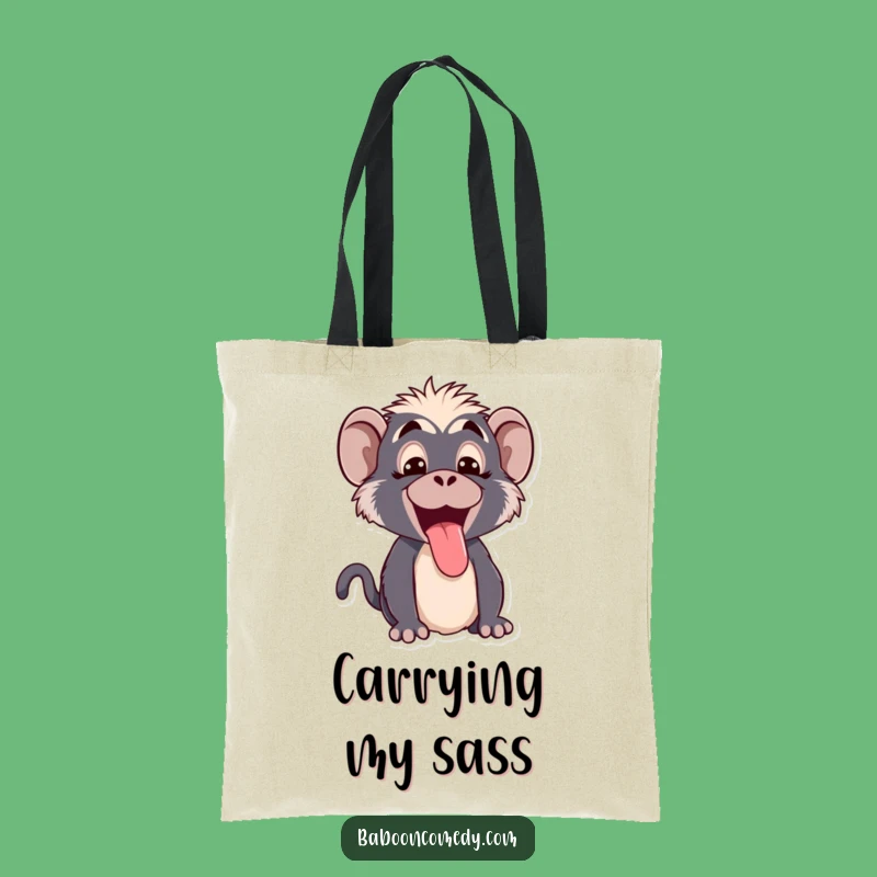 Funny Kawaii Baboon Tongue Tote Bag: Carry Your Sass with Style
