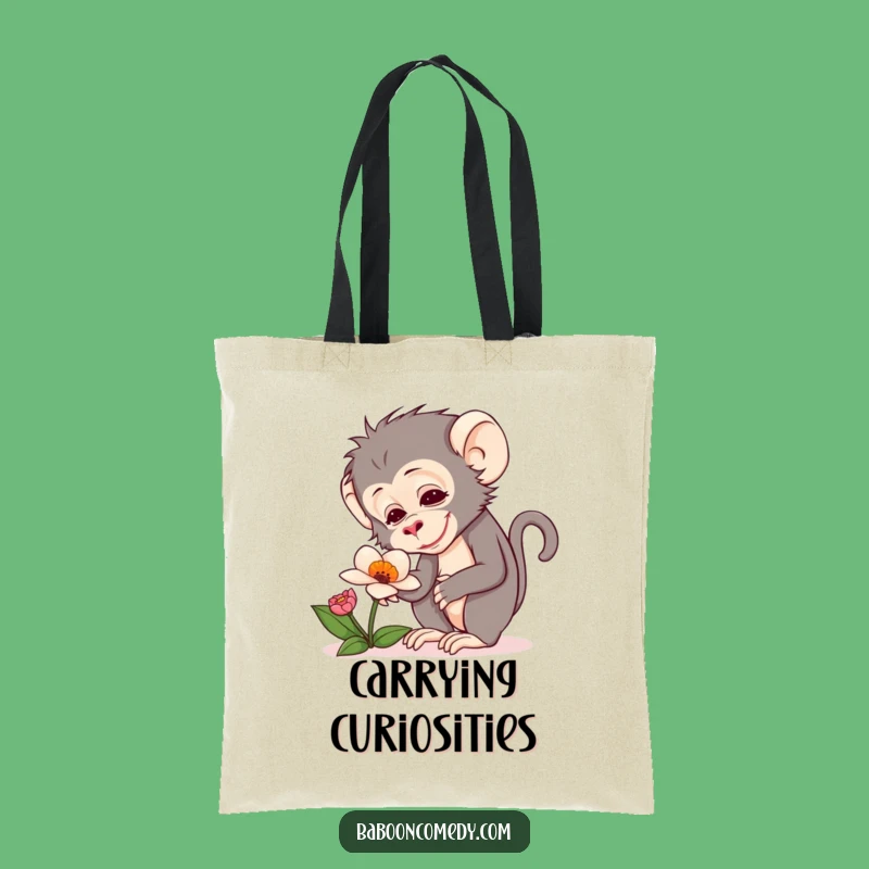 Funny Baboon Flower Tote Bag: Carry Curiosity, Pure Delight, Perfect Funny Gift