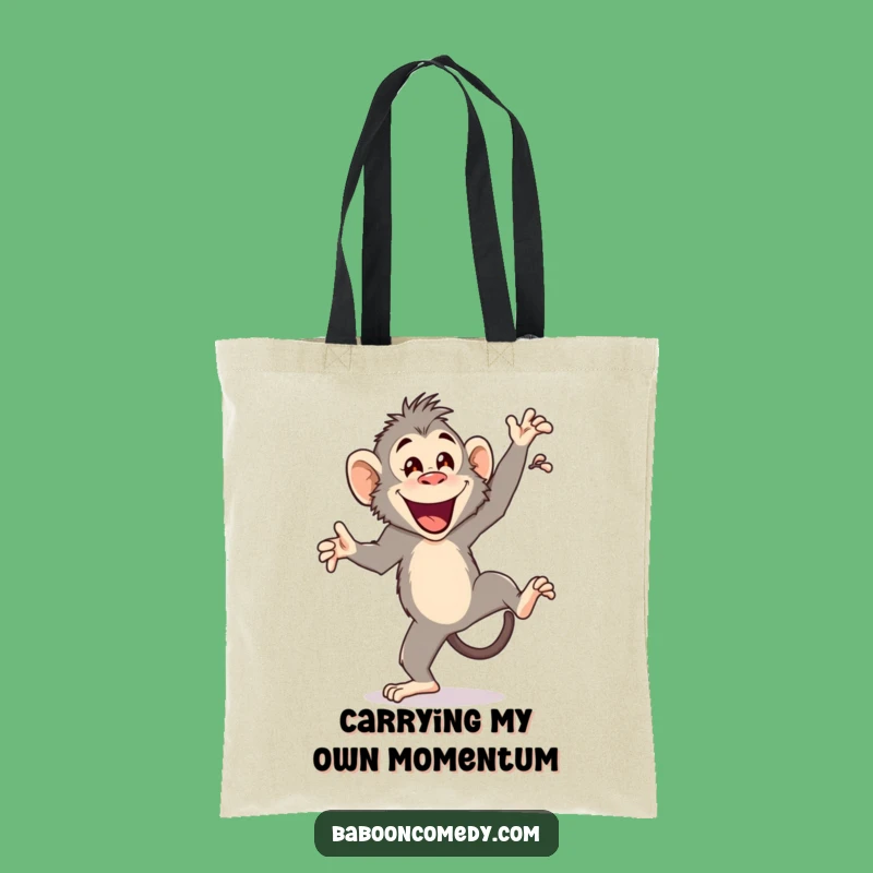 Funny Cartwheeling Baboon Tote Bag: Carry Your Essentials with Hilarious Primate Acrobatics