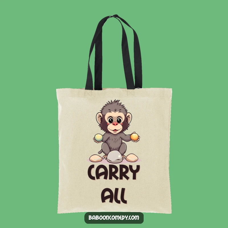 Funny Kawaii Baboon Juggle Tote Bag - Primate Hobby Accessory