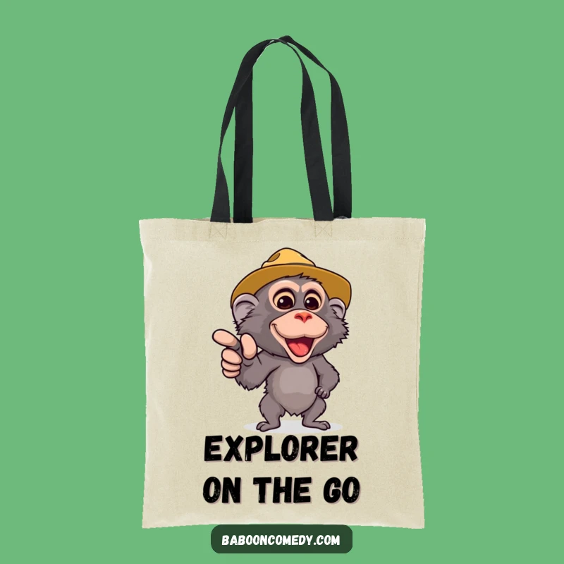 Funny Safari Baboon Tote Bag - Cute Baboon Pointing - Spacious & Hilarious Safari Carry-All