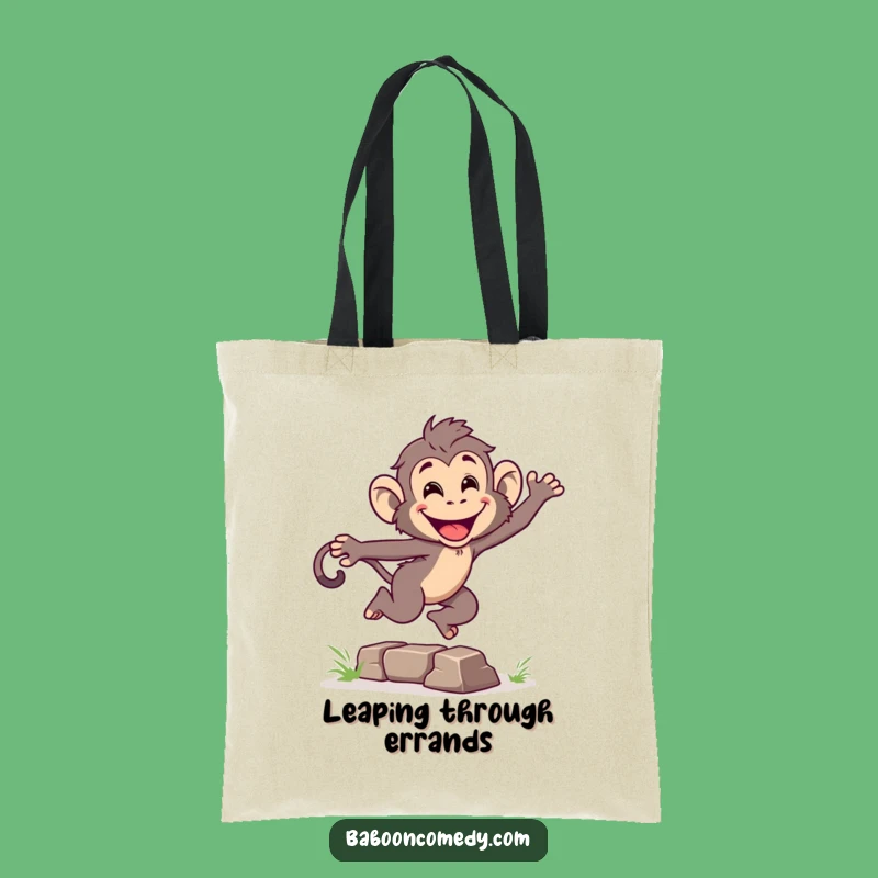 Funny Leaping Baboon Tote Bag: Carry Your Essentials with Energetic Primate Style